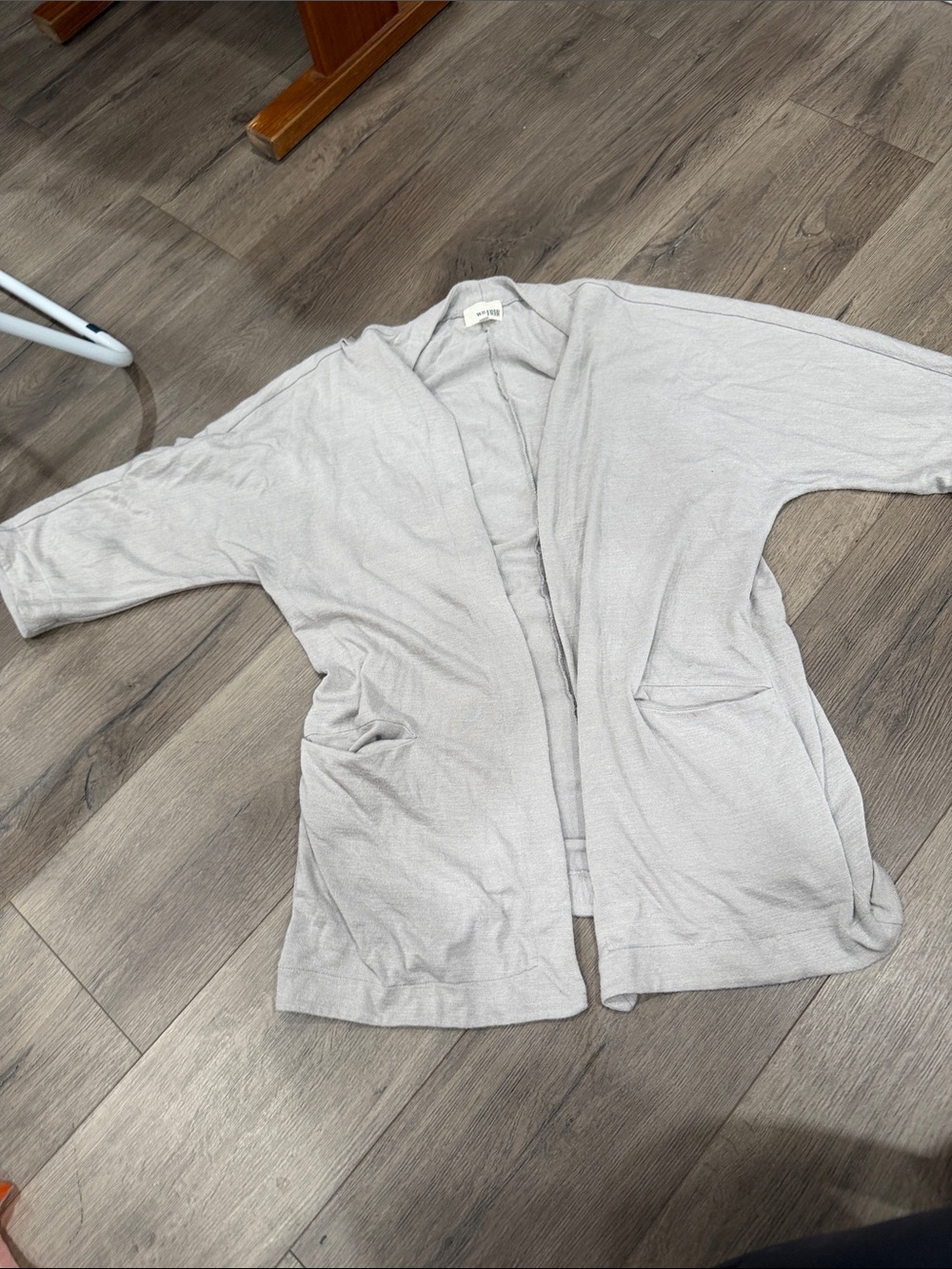 Wilfred Light Gray Open-Front Pocket Cardigan
